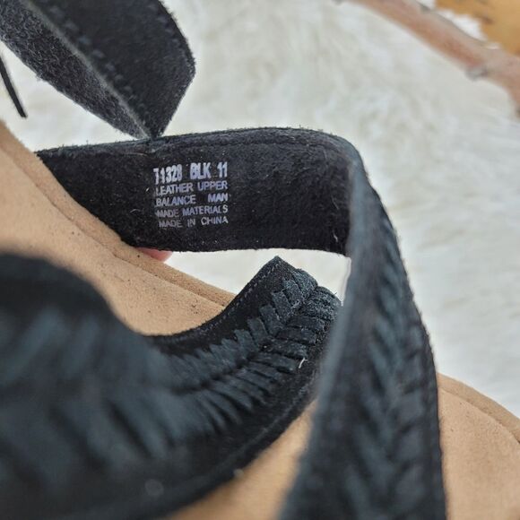 Minnetonka black suede espadrilles wedges - Picture 2 of 9